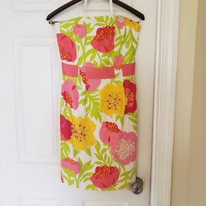 Lily Pulitzer Strapless Floral Dress Size 4